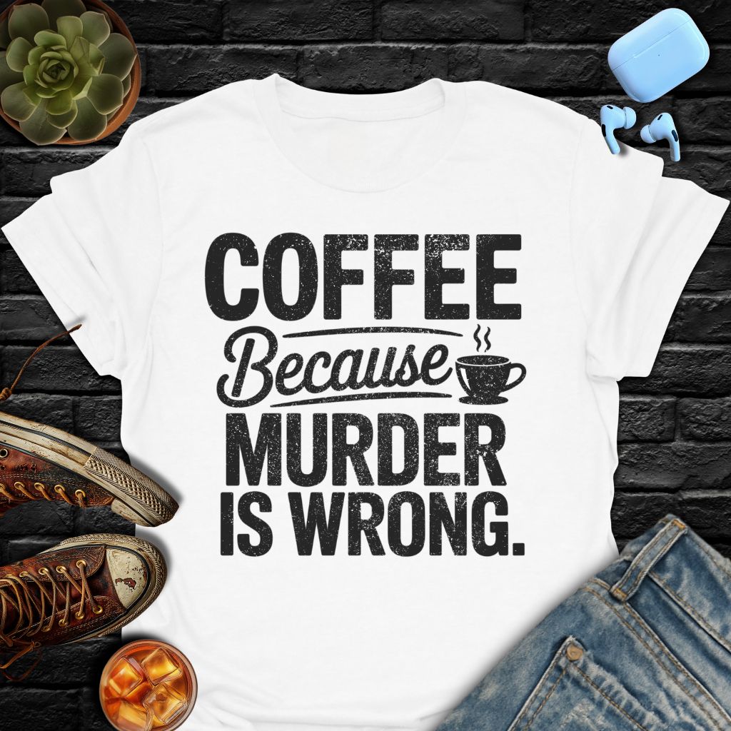 Coffee Because Murder Is Wrong T-Shirt